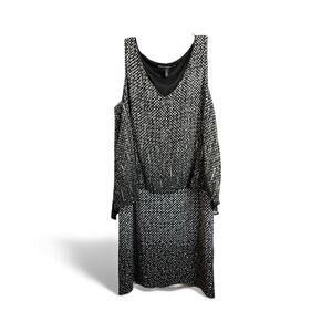 White House Black Market Sequin Chiffon Layered Dress